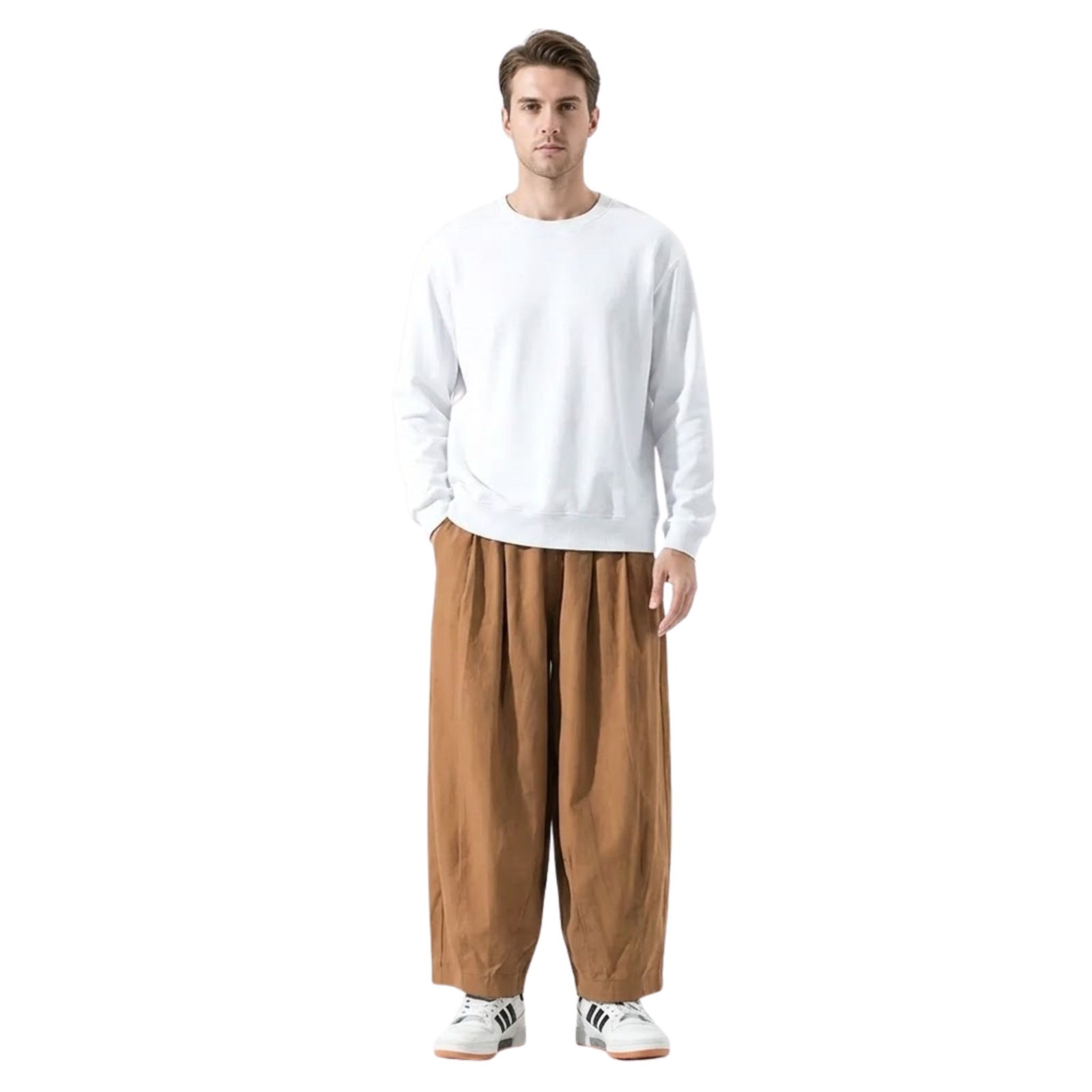 Pantalon Chino Homme Sarouel Ample Décontracté