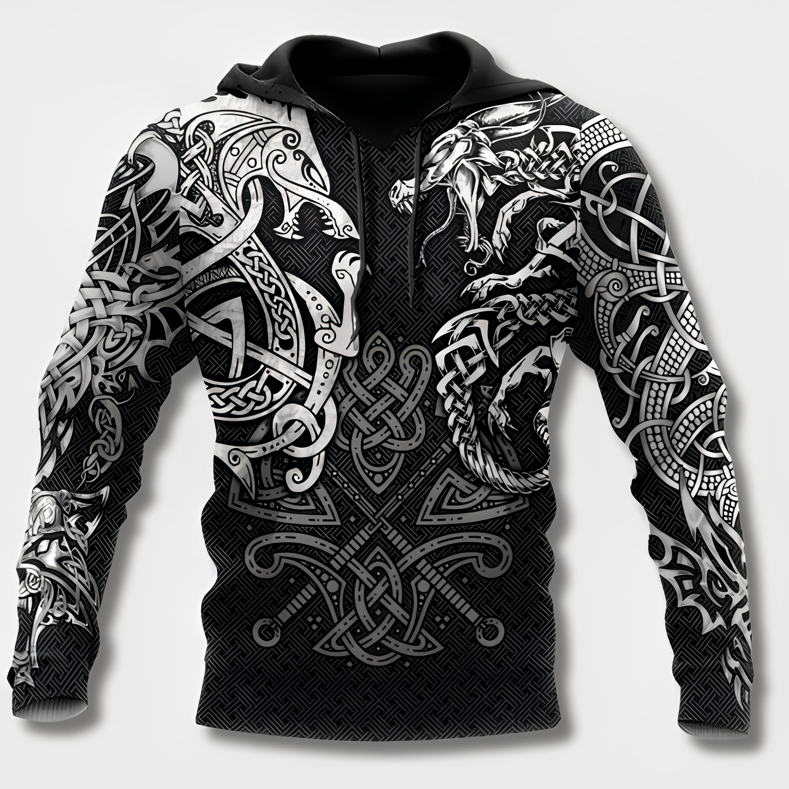 Variant image for Sweat À Capuche Homme Style Viking Confortable Mélange Coton Polyester-15