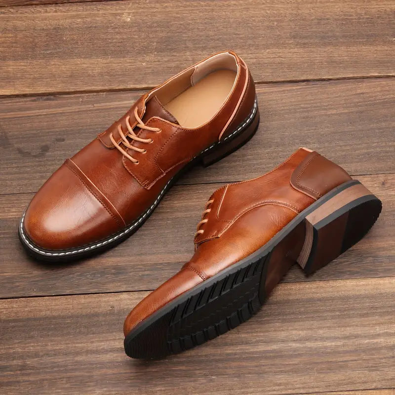 Chaussures pour Hommes Derby Vintage Cuir Authentique-3