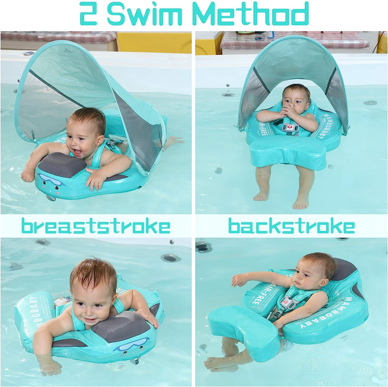 Flotteur Bébé Multicolore Sécurisé Ajustable PVC 3-24 Mois-5