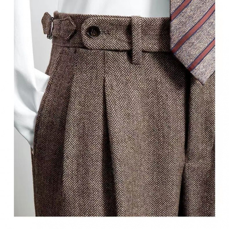 Pantalon Homme Décontracté en Tweed Polyvalent 1