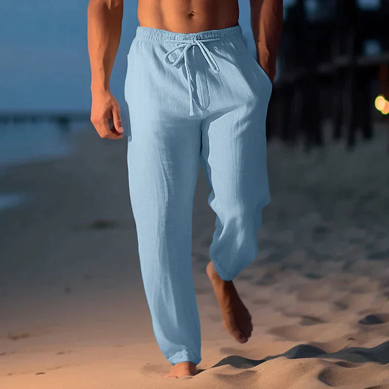 Variant image for Pantalon Homme Décontracté en Lin Respirant pour le Printemps-8