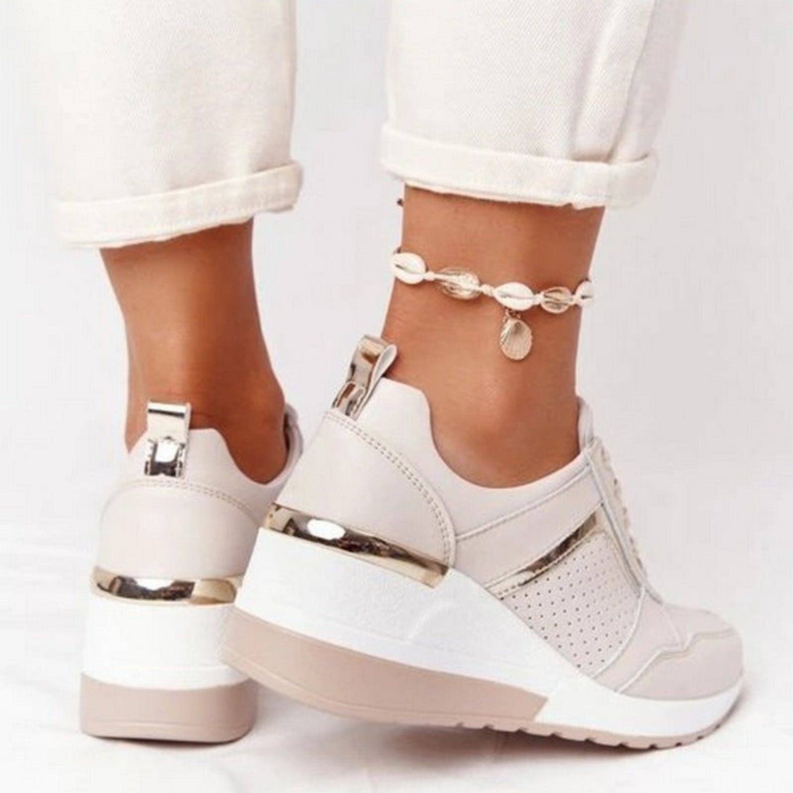 Baskets Compensées Femme Chic 5