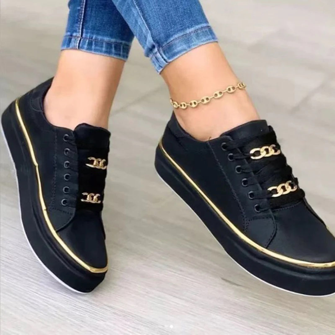 Baskets Femme Chic avec Accent Doré 4