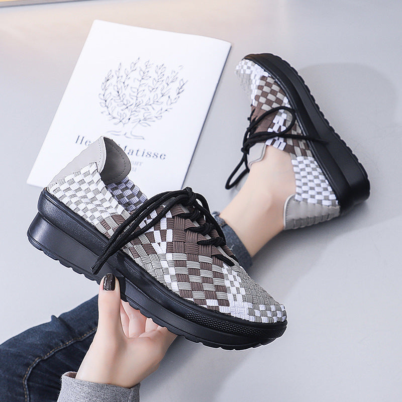Baskets Femme Confortables au Design Tressé 0
