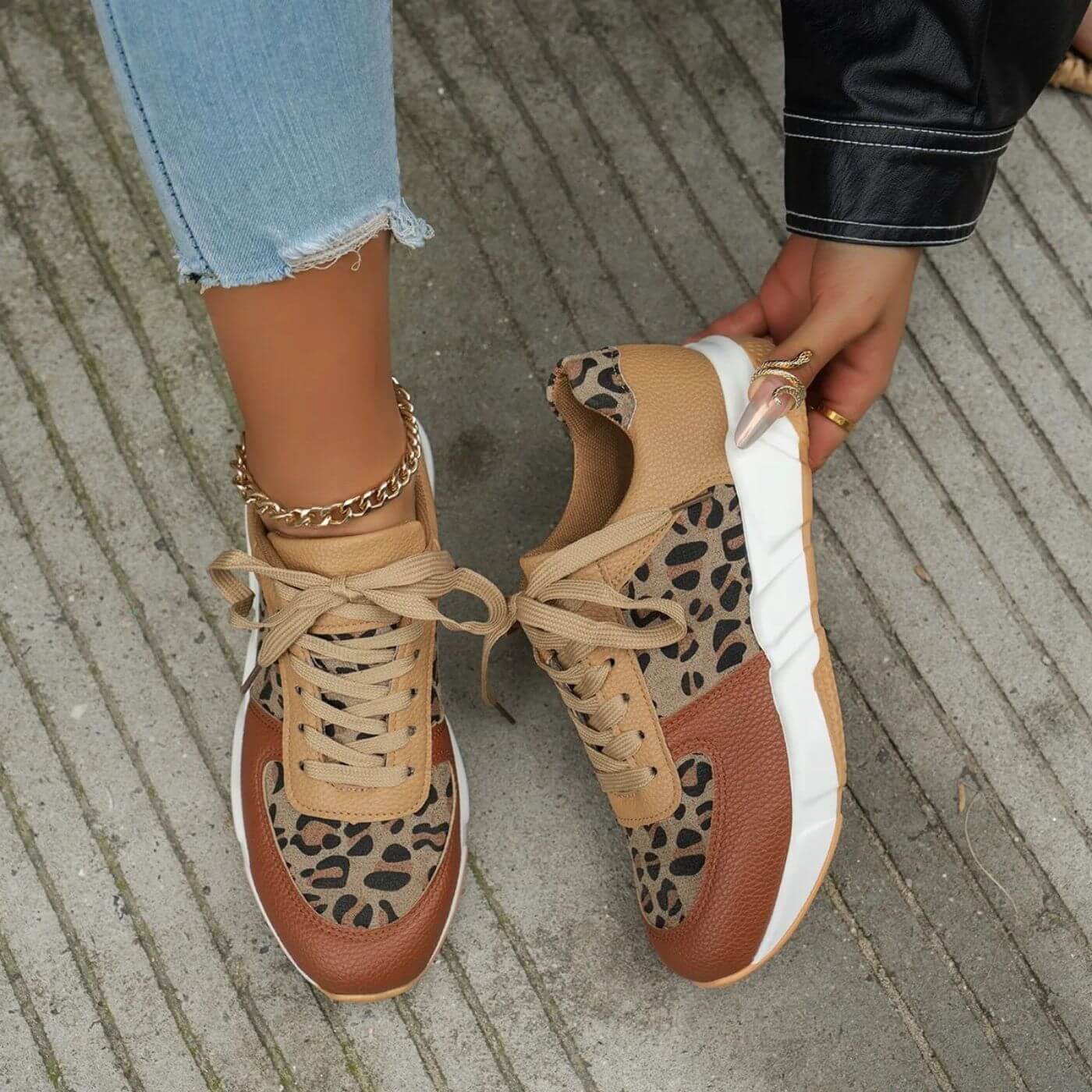Baskets Femme Imprimé Léopard Tendance 1