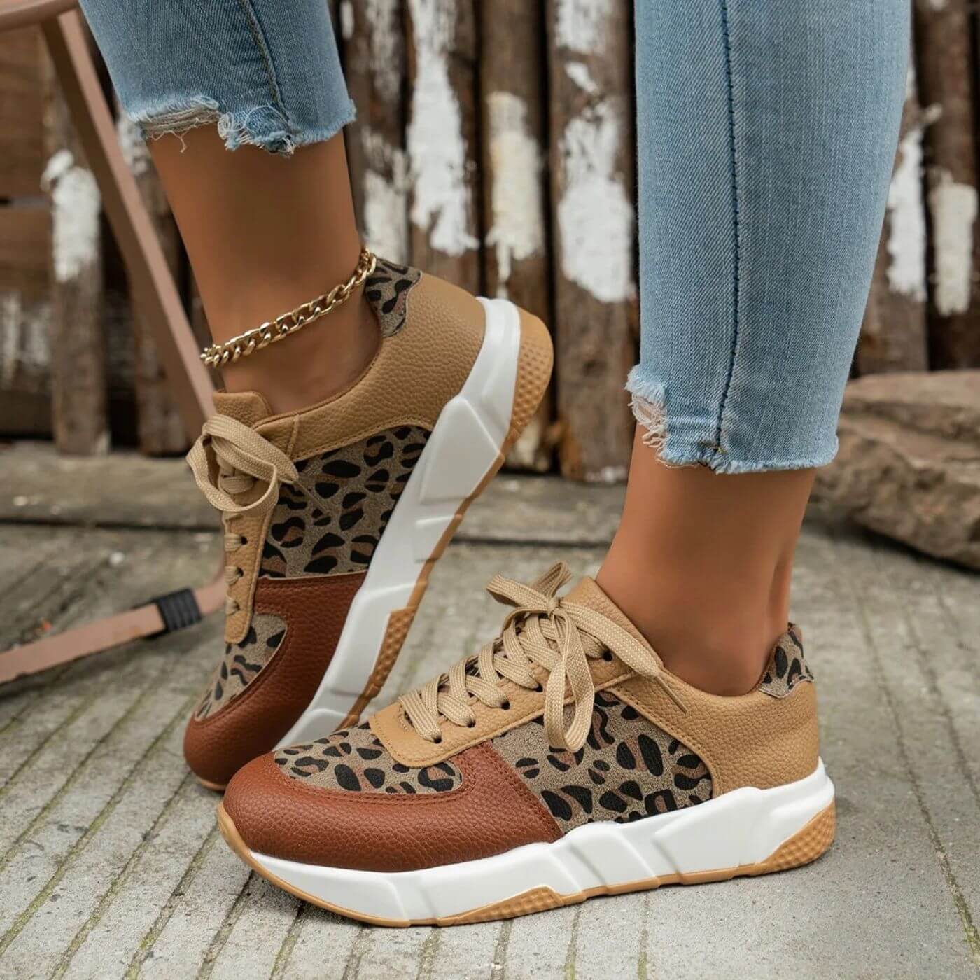 Baskets Femme Imprimé Léopard Tendance 3