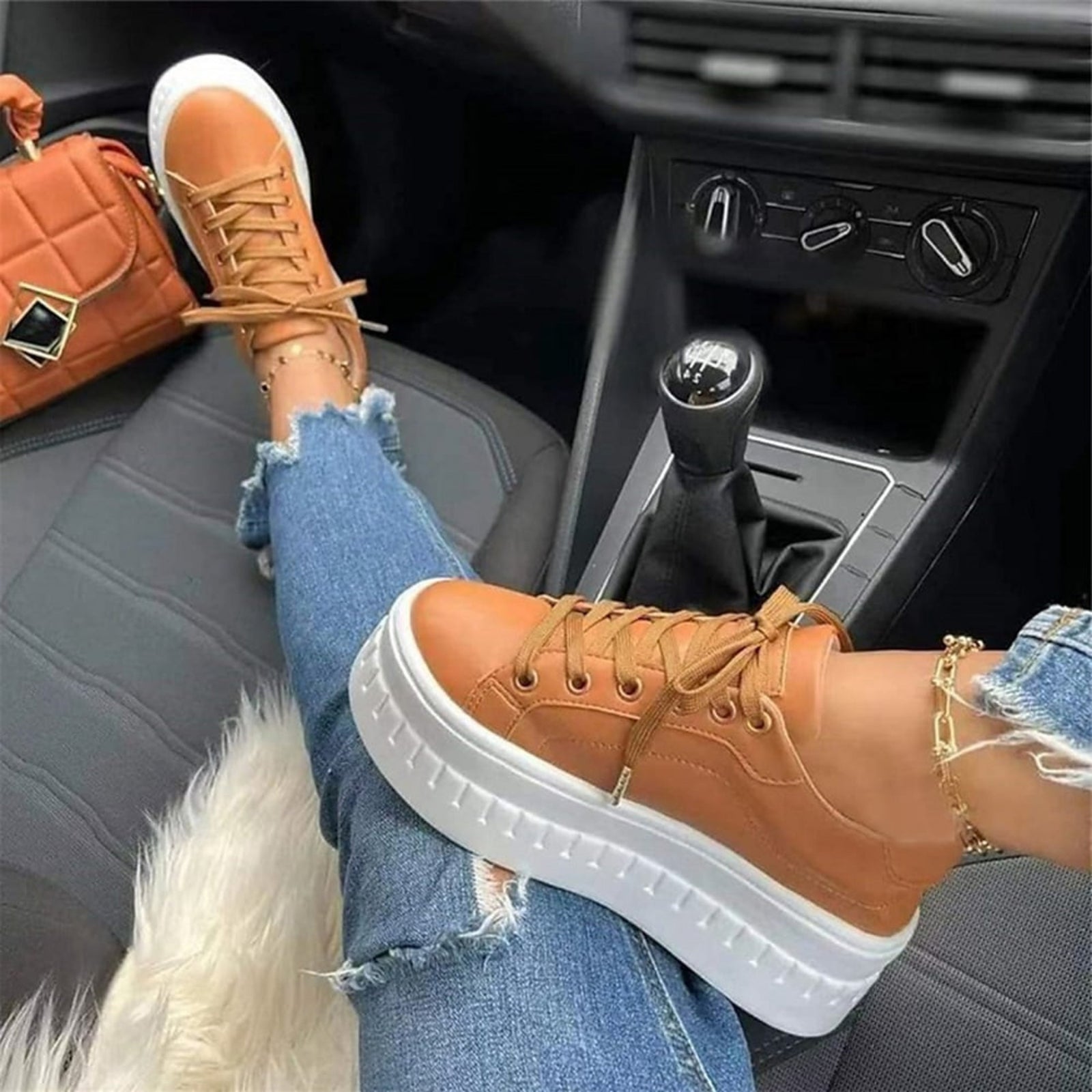 Baskets Femme Mode Semelle Épaisse Casual Chic 0