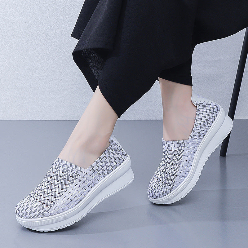 Baskets Femme Slip-On Tressées Confortables 0