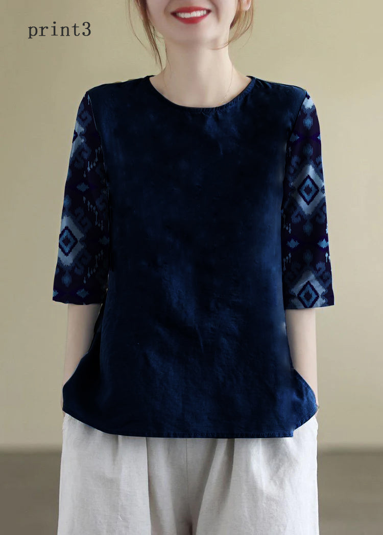 Blouse Femme Brodée à Col Rond en Coton 6