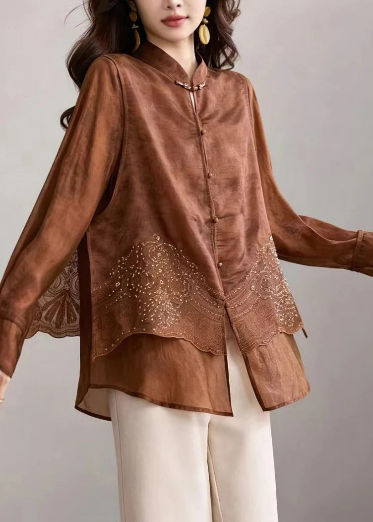 Blouse Femme Deux Pièces Style Chinois Col Montant 3