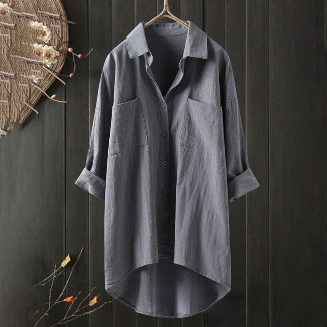 Blouse Femme Longue Oversize Manches Longues Tissu Doux 10