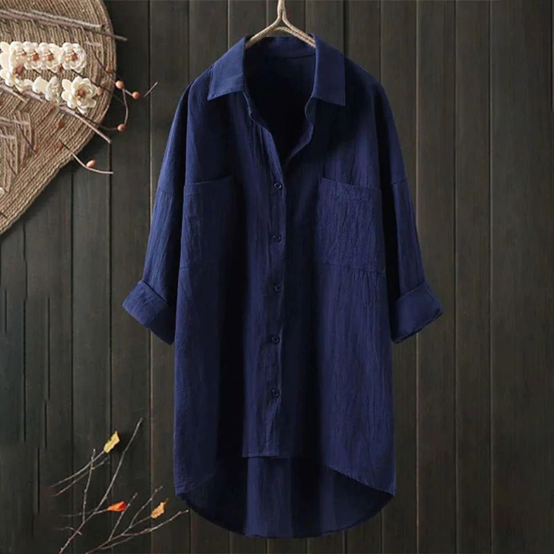 Blouse Femme Longue Oversize Manches Longues Tissu Doux 7