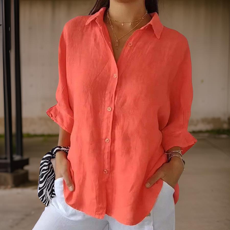Blouse Femme en Coton Mélangé Classique 5
