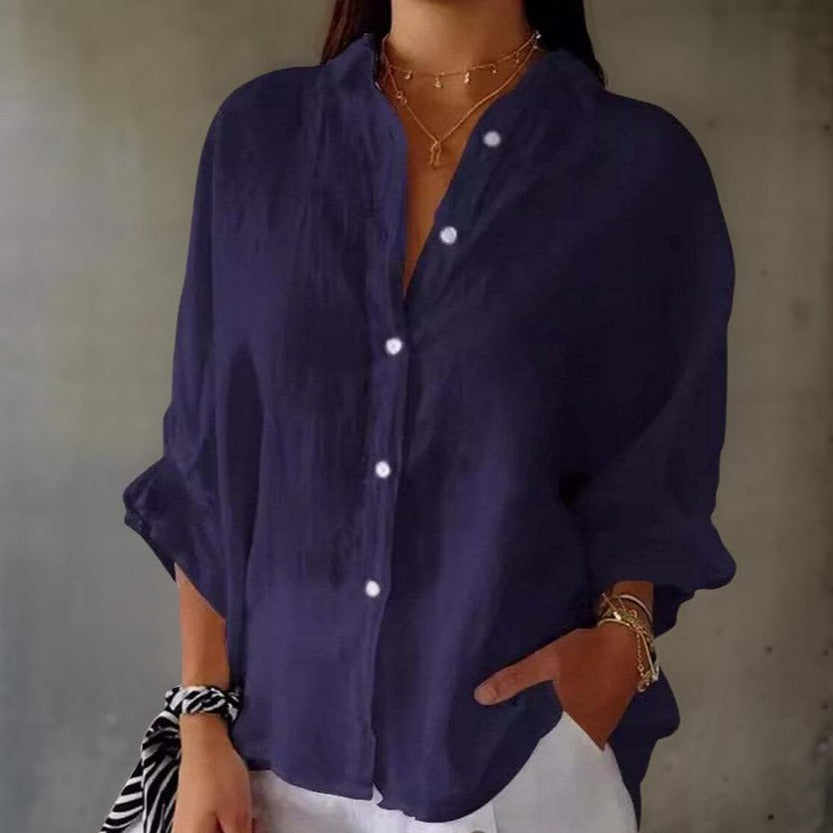Blouse Femme en Coton Mélangé Classique 6