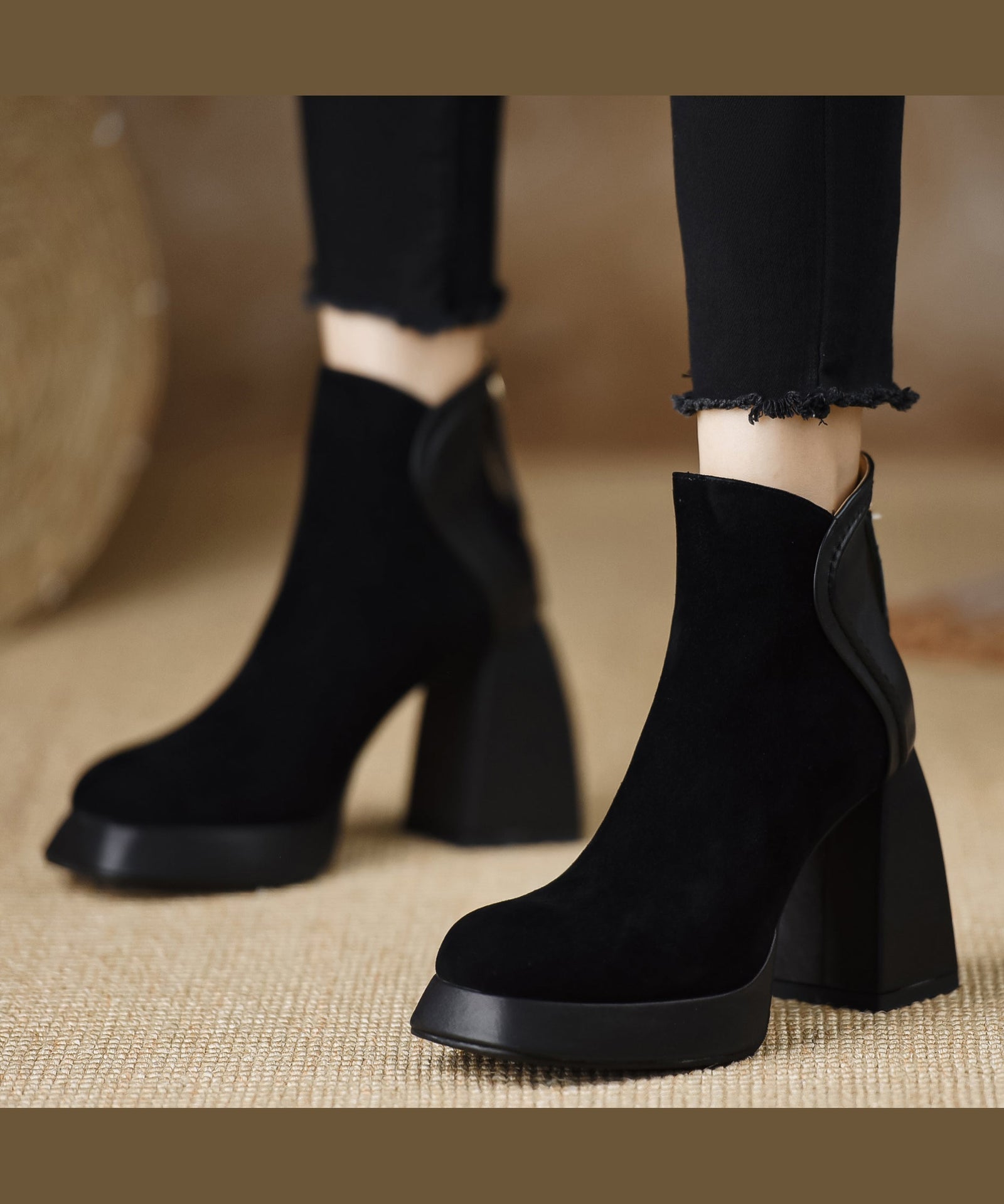 Bottes Femme Chic avec Fermeture Éclair 2