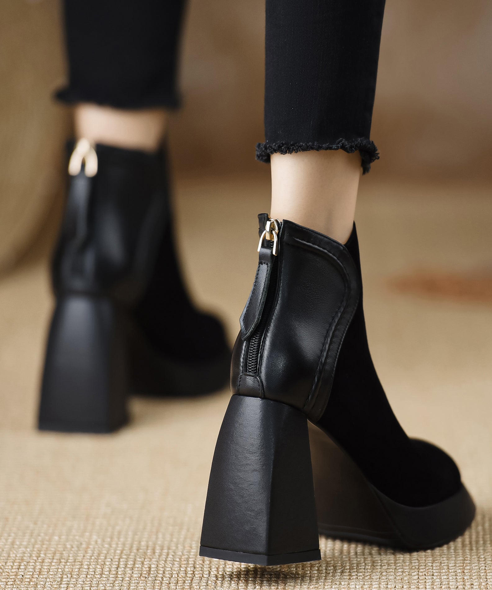 Bottes Femme Chic avec Fermeture Éclair 4