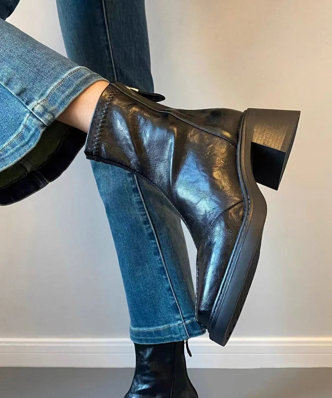Bottes Femme Talons Épais Style Classique 0