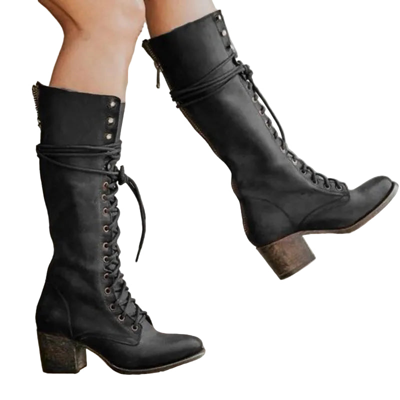 Bottes Femme à Lacets Hauteur Genou 0