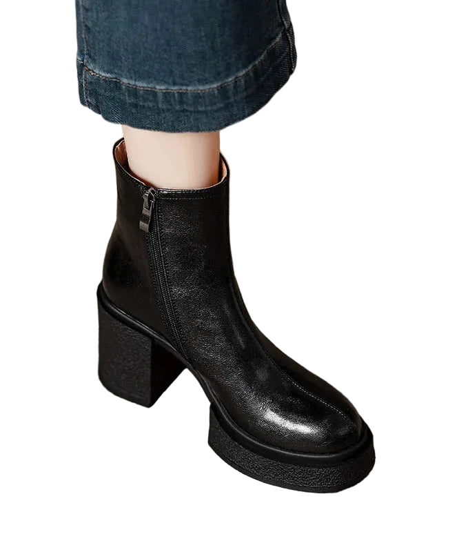 Bottes Femme à Talon Épais Style Tressé 0