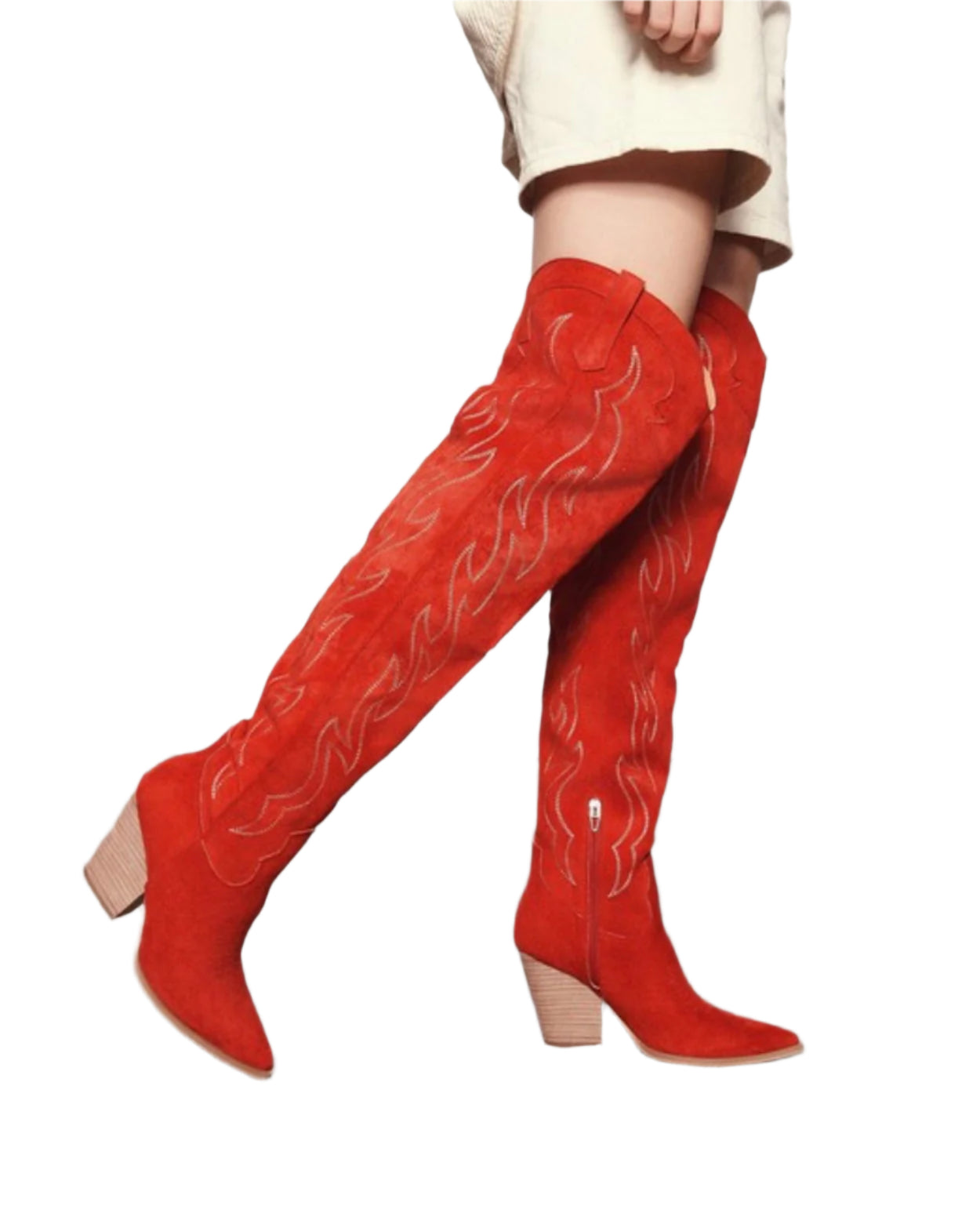 Bottes Femmes Genoux Western Cuir Durable 0
