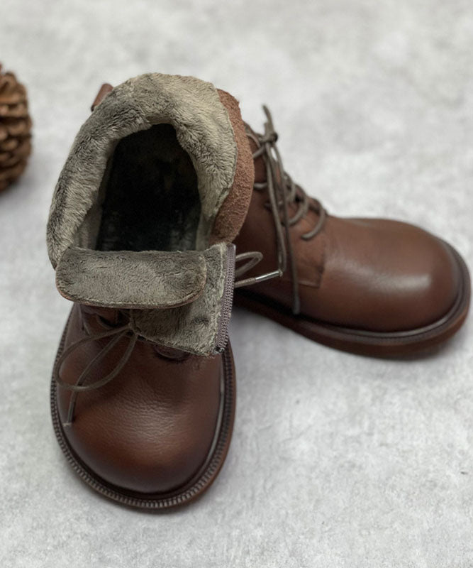 Bottes à lacets pour femmes en cuir 3