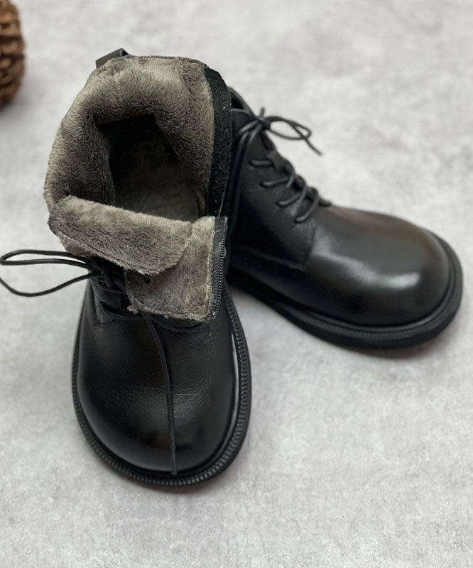 Bottes à lacets pour femmes en cuir 4