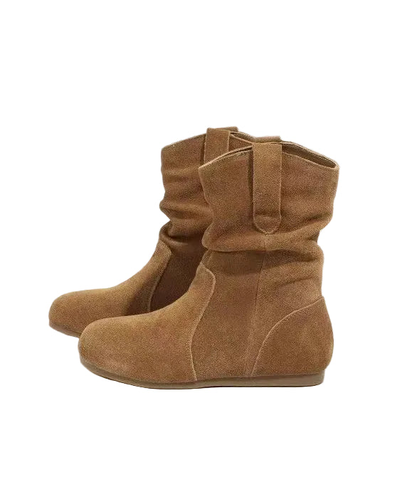 Bottes compensées pour femmes style froissé 0
