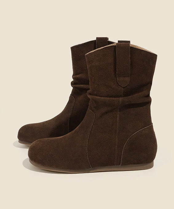 Bottes compensées pour femmes style froissé 2