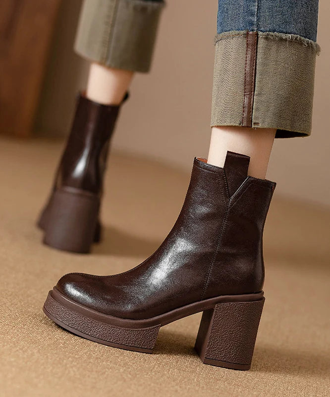 Bottes pour femme à talon épais tressé 1