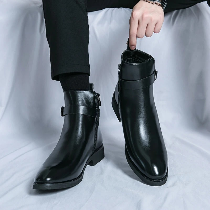 Bottes pour hommes en cuir avec style raffiné 3