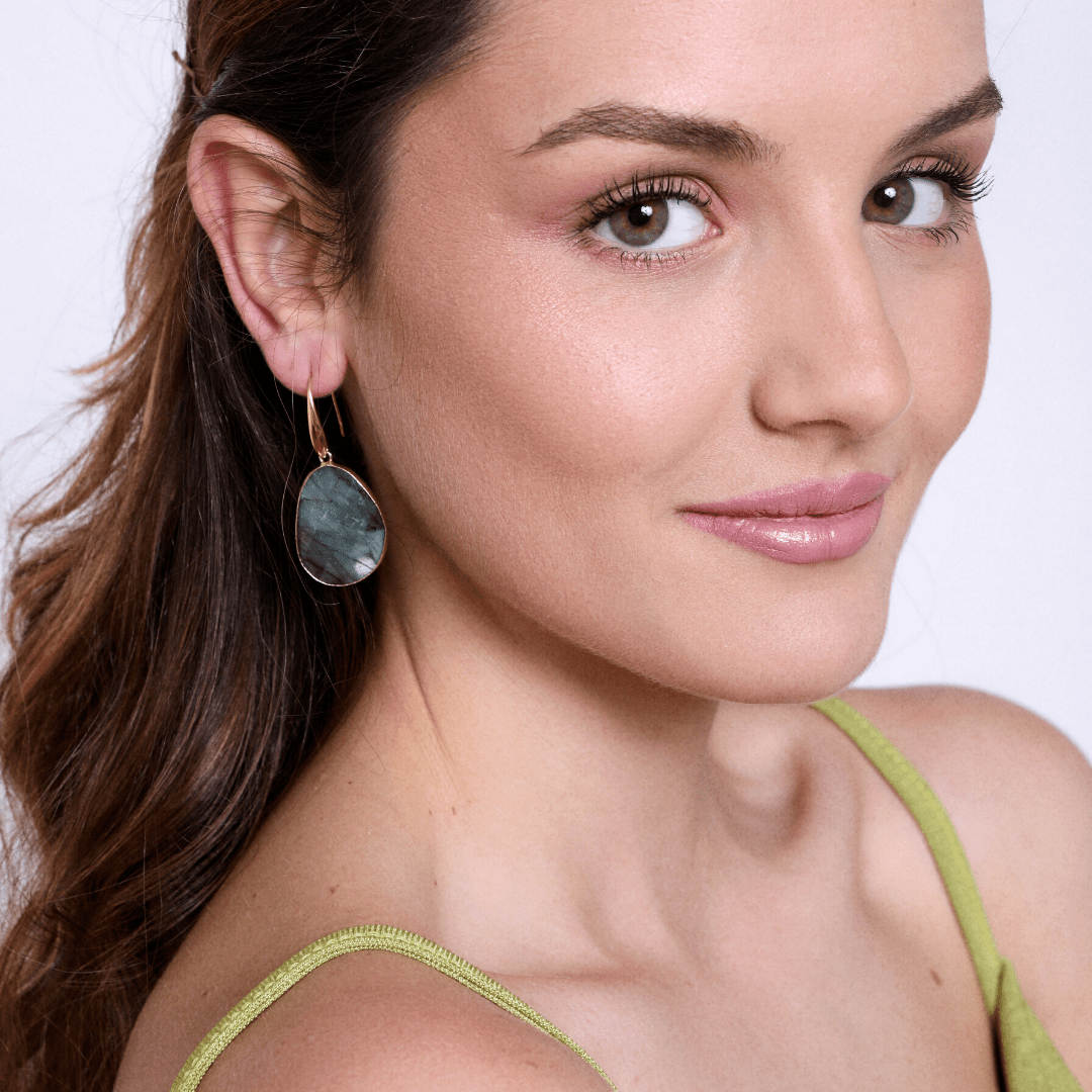 Boucles d'oreilles en Labradorite Artisanales 1
