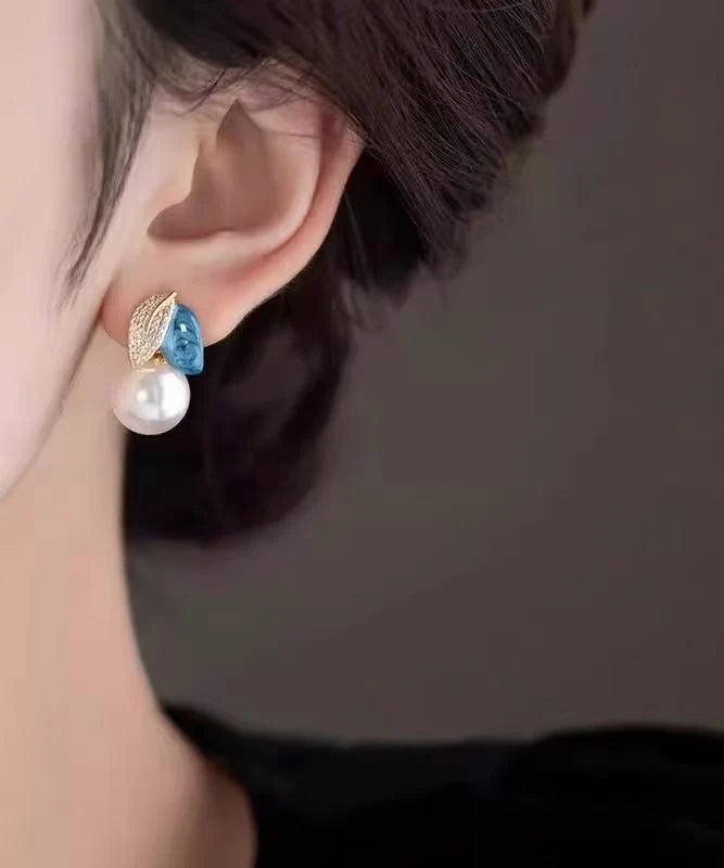 Boucles d'oreilles pendantes asymétriques feuilles pour femme 4