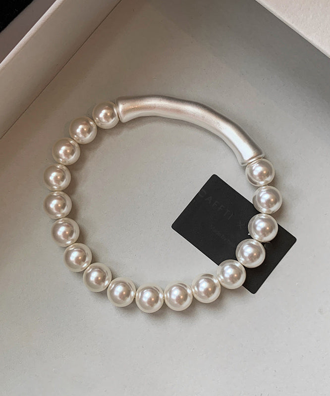 Bracelet Femme Style Perles et Bambou Blanc 0