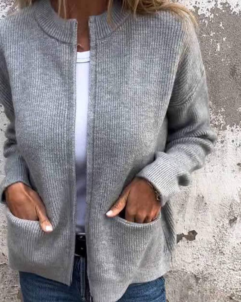 Cardigan Femme Zippé Moderne 0