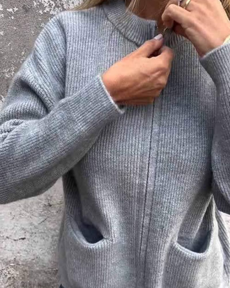 Cardigan Femme Zippé Moderne 1