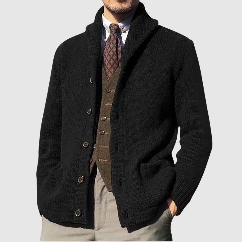 Cardigan Vintage à Col Revers pour Femme 1