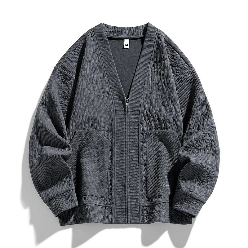 Cardigan pour Hommes Zippé Décontracté 4