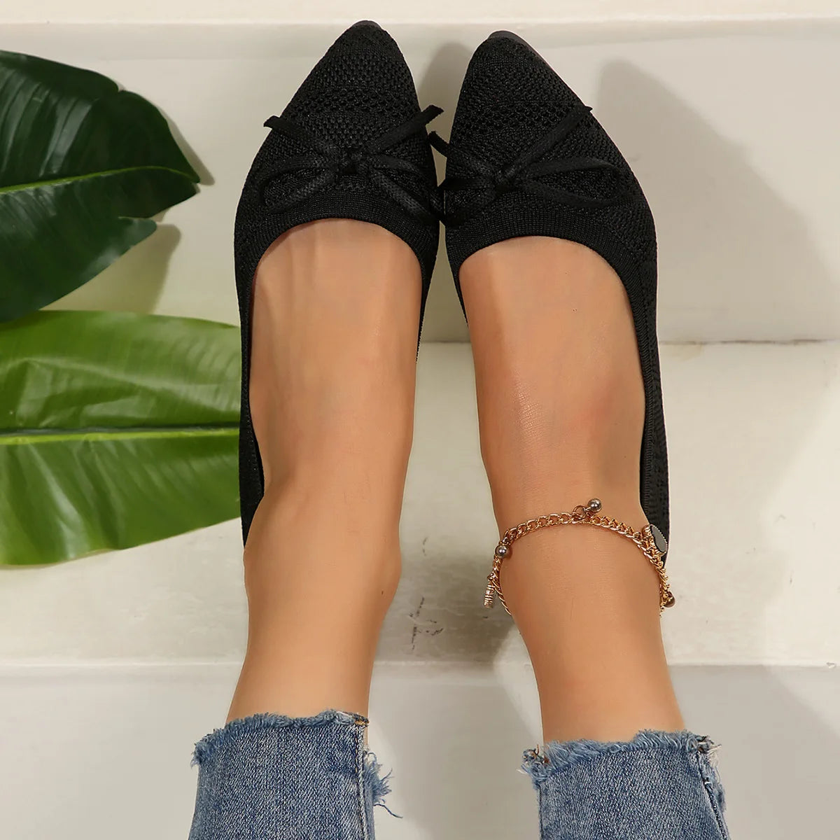 Chaussures Femme Plates Confortables avec Nœud 3