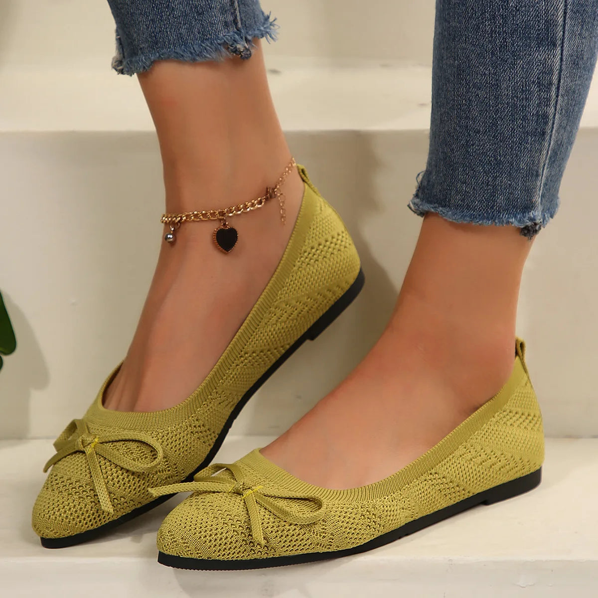 Chaussures Femme Plates Confortables avec Nœud 4