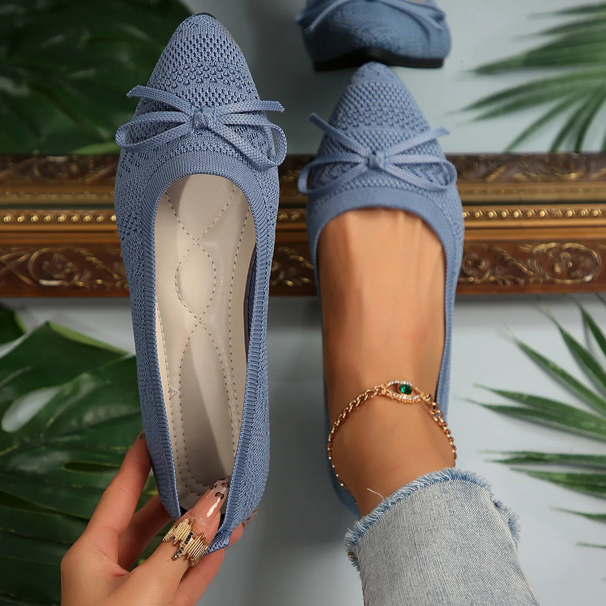 Chaussures Femme Plates Confortables avec Nœud 5