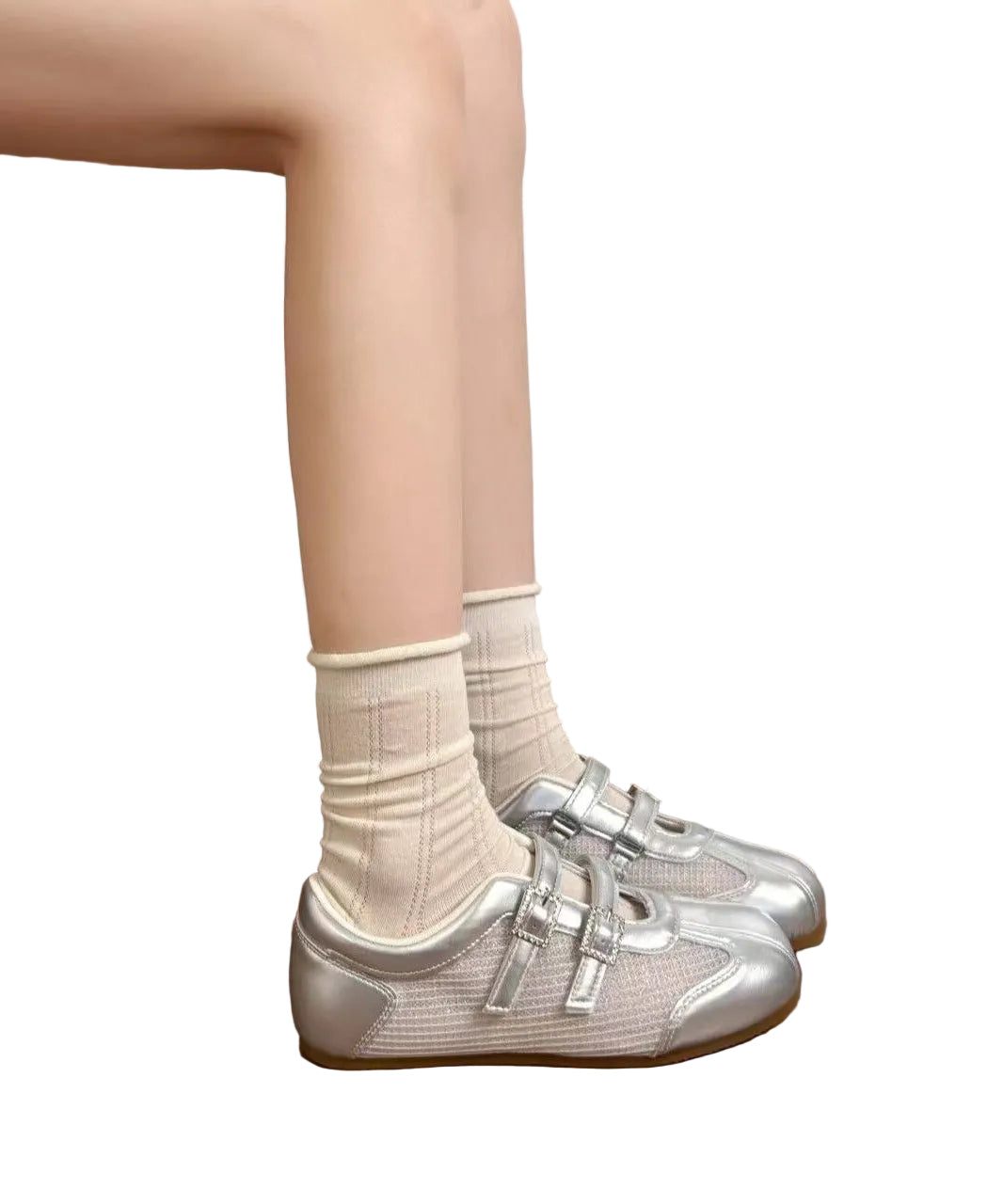 Chaussures Plates Chic en Maille Respirante 0