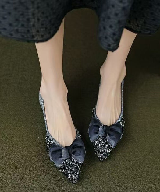 Chaussures Plates Femmes avec Nœud Doré 1