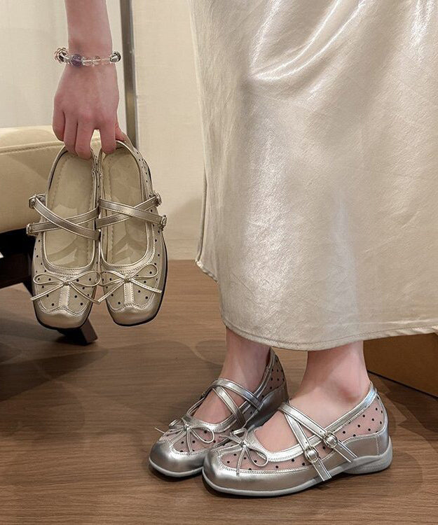 Chaussures à Talons Compensés avec Boucle et Nœud 4