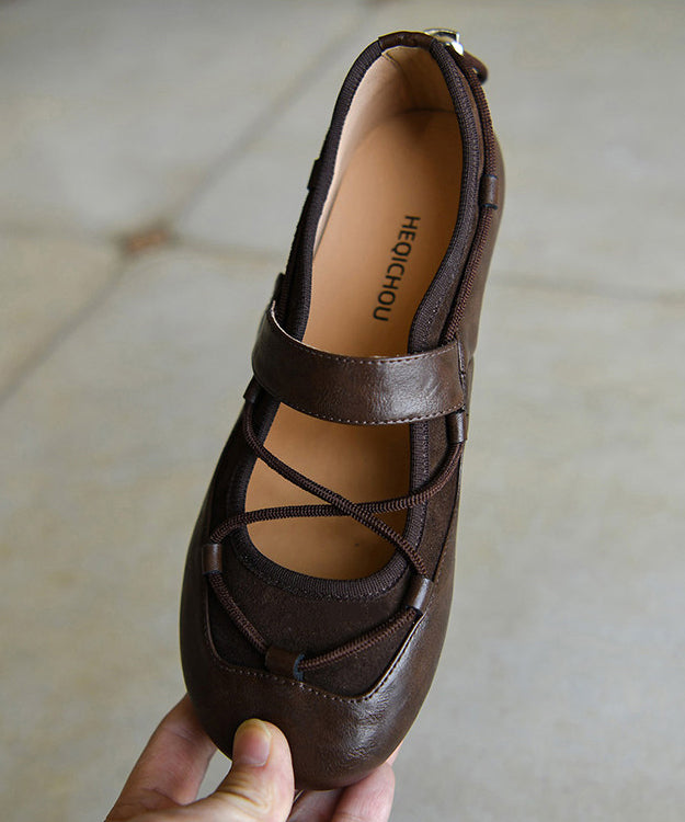 Chaussures plates rétro à sangles croisées pour femmes 0