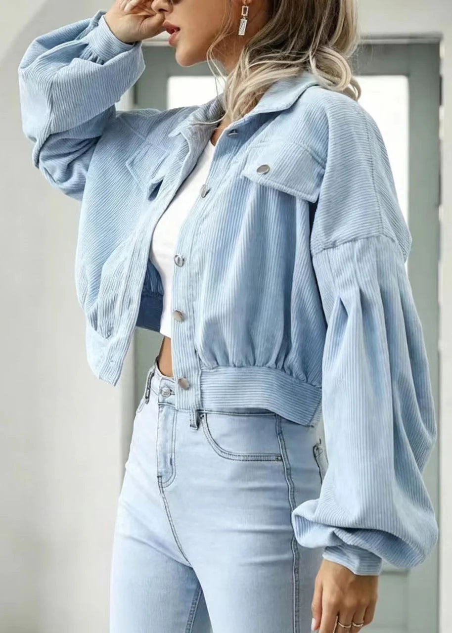 Chemise Femme Décontractée Manches Lanternes Col Rabattu 3