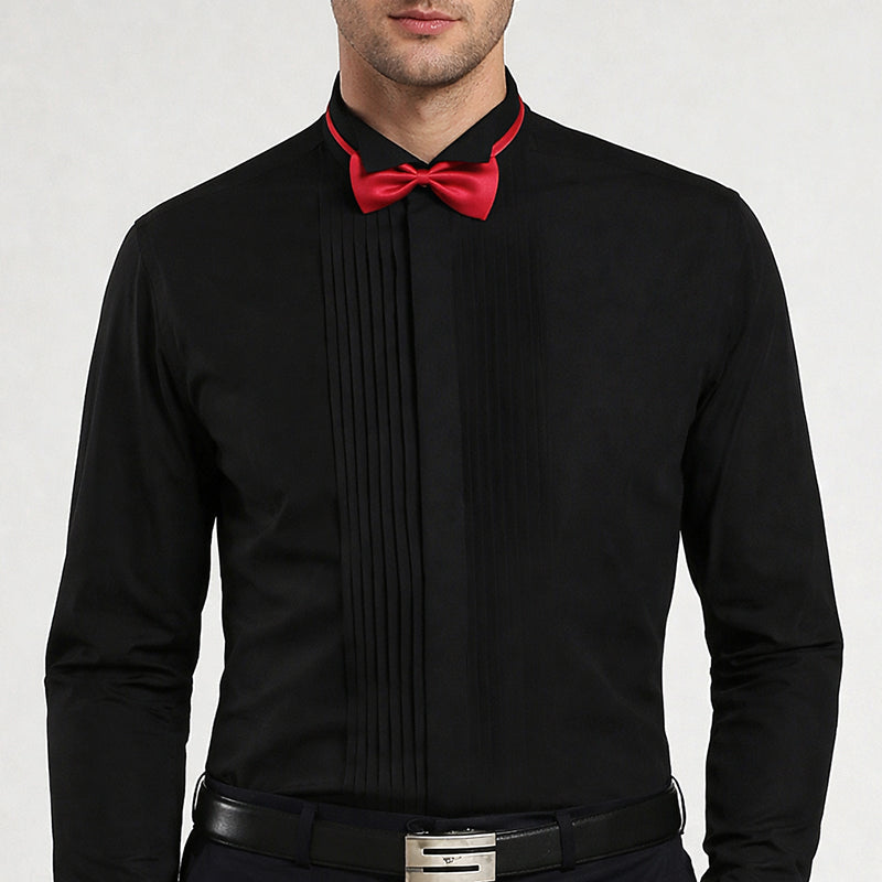 Chemise Formelle pour Hommes avec Nœud Papillon et Poignets Français 2