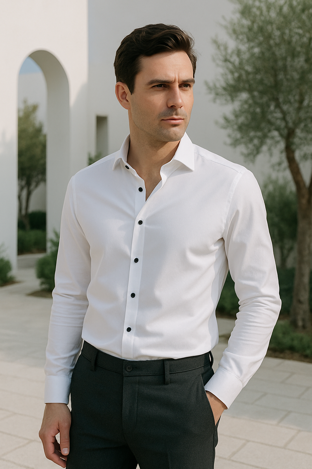 Chemise Homme Casual Intelligente Anti-Rides 2