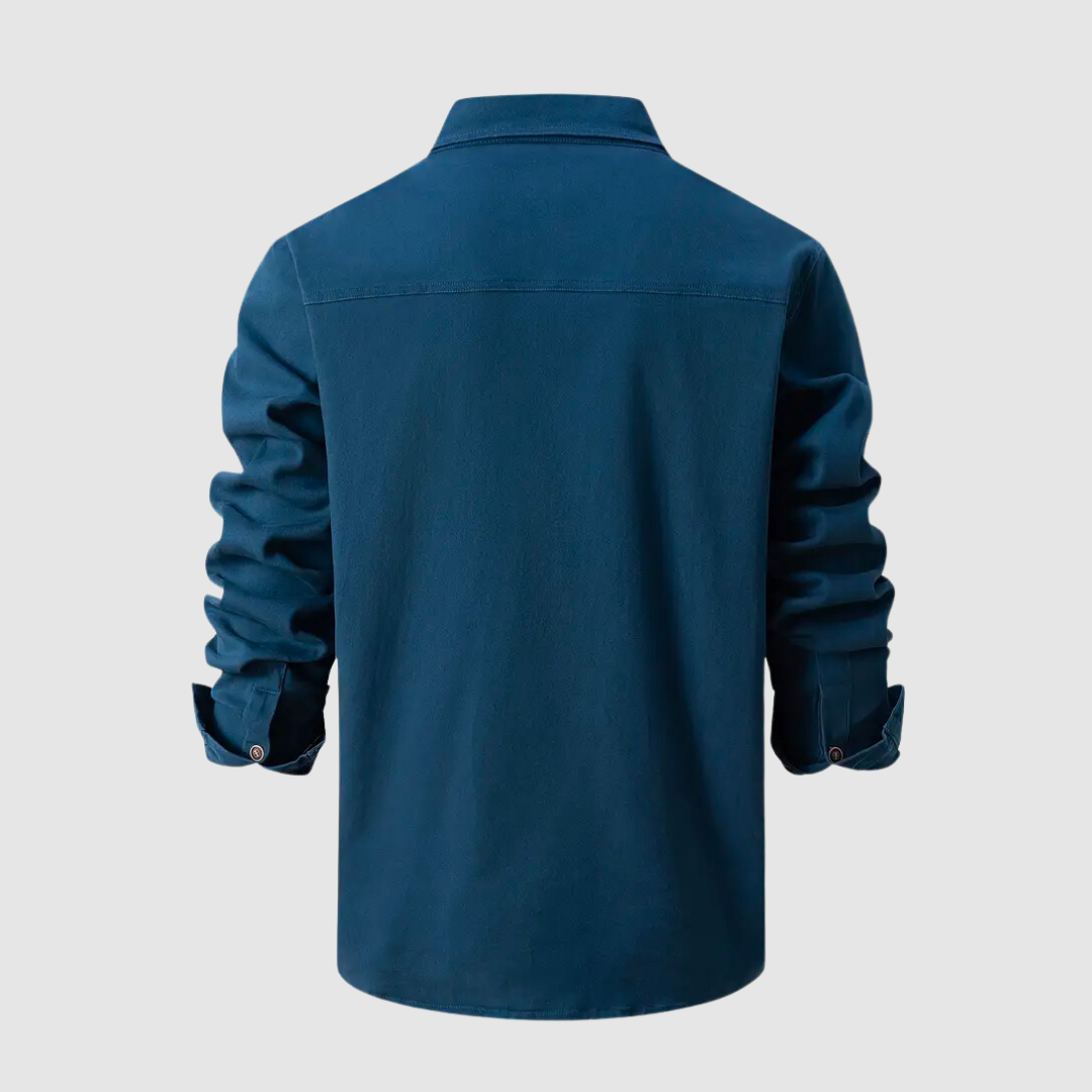 Chemise Homme Casual Tissu Robuste avec Poches Poitrine 8
