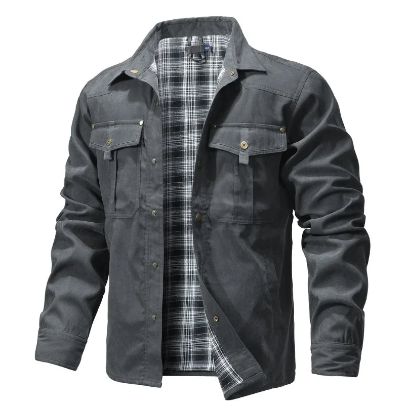 Chemise Homme à Manches Longues en Flanelle Tissu Respirant 1